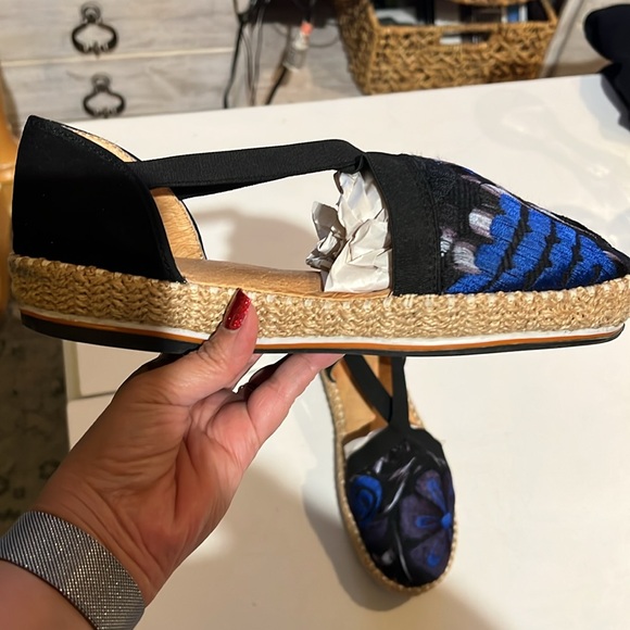 ESPADRILLES dark blue flats. Embroidered size 27 - Picture 3 of 15